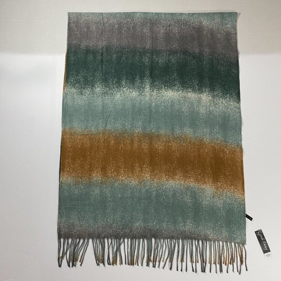 Jack & Missy Green and Gold Multicolor Chakra Scarf/Wrap with fringe - Picture 2 of 11